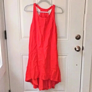 Banana Republic Women's Linen Maxi Dress Red - Size 6 petite